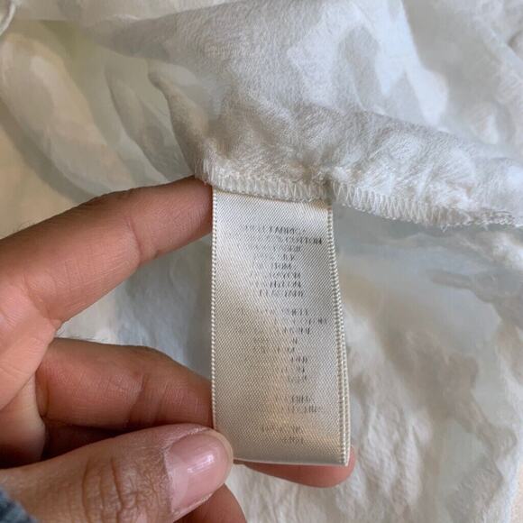 Rebecca Taylor Top Womens S Small Ivory Short Sleeve Semi Sheer Textured Blouse - Picture 10 of 12